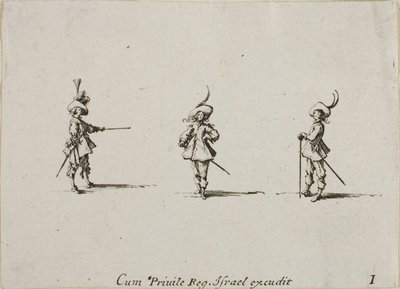 Exercice à mains nues, première planche des Exercices militaires - Jacques Callot