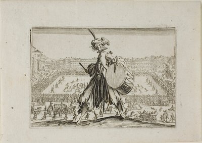 Vue de la Piazza S. Croce avec un match de football, des Caprices - Jacques Callot