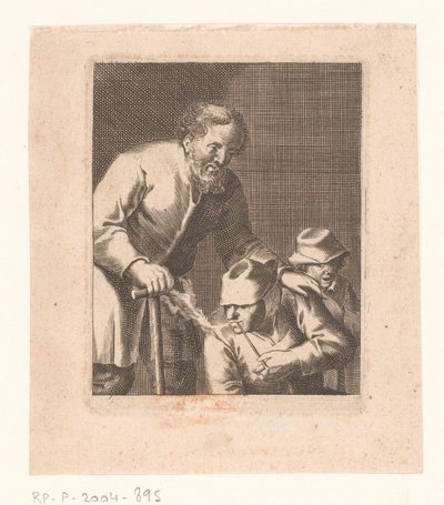 Figure avec pipe assise entre homme et enfant - Jacques Dassonville (attributed to)