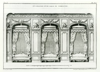 Un élégant salon parisien, début 1770, de Cours d