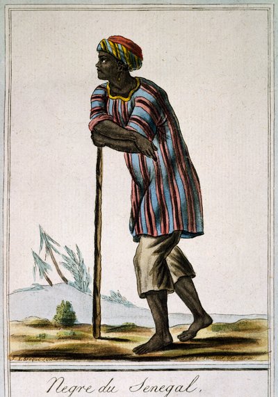 Nègre du Sénégal, gravure en couleur tirée de l