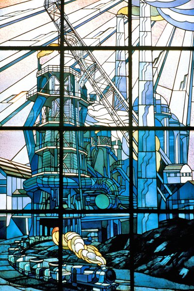 Nancy (département 54), Art Nouveau, Vitraux de Jacques Gruber (1870-1936), au siège de Pont-à-Mousson, av. de la libération - Jacques Gruber