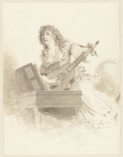 Dame jouant de la guitare - Jacques Kuyper