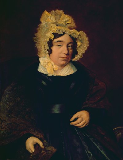 Portrait de Mme Edward Cross en robe de satin foncé avec un châle Paisley, 1838 - Jacques Laurent Agasse
