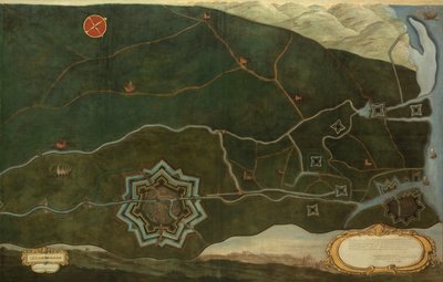 Carte de Damme et des Forteresses Frontalières Espagnoles près de Sluis - Jacques Lobberecht