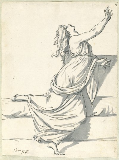 Une femme bouleversée avec la tête renversée - Jacques Louis David