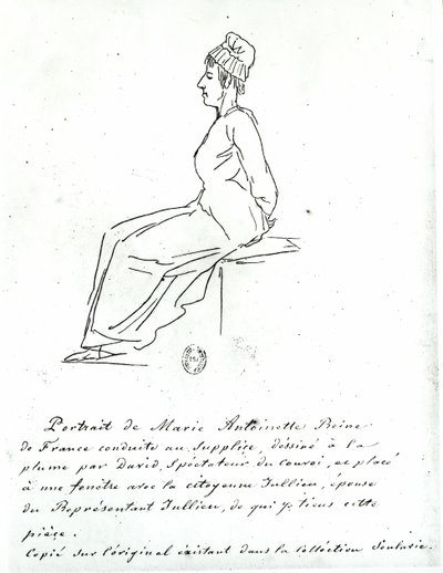 Marie-Antoinette (1755-93) en route vers son exécution, 1793 - Jacques Louis David