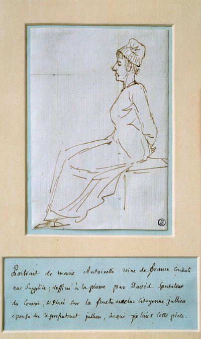Marie-Antoinette conduite à la torture (1755 - 1793). Dessin de Jacques Louis David - Jacques Louis David