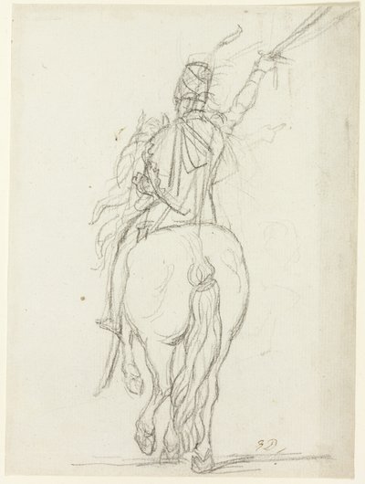 Officier à cheval de dos - Jacques Louis David