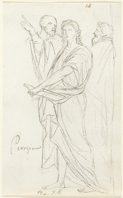Croquis de trois figures classiques - Jacques Louis David