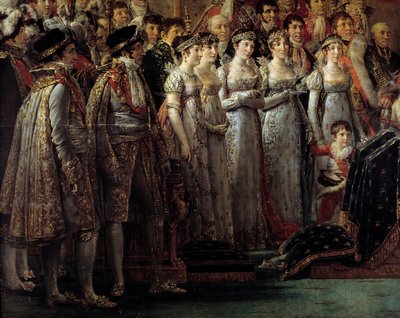 Le sacre de Napoléon. Détail représentant les frères et sœurs de l