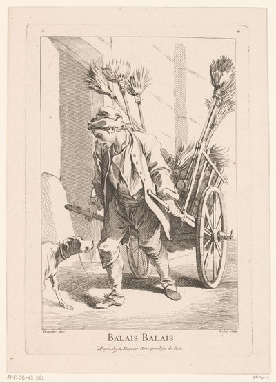 Marchand de rue avec des balais - Jacques Philippe Le Bas