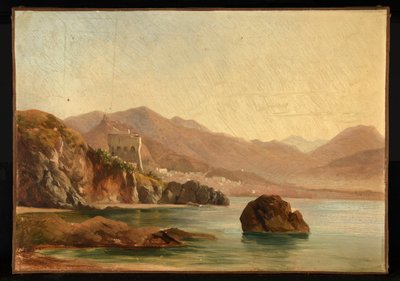 Lac environné de rochers - Jacques Raymond Brascassat