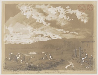 Paysage avec femme et chien - Jacques Raymond Brascassat