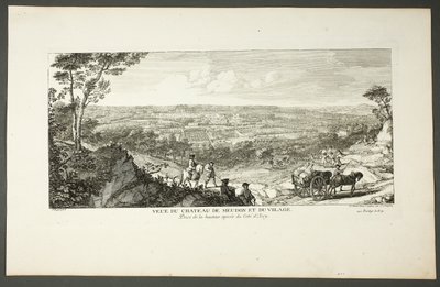View of Royal Palace of Meudon and Village (Vue du Chateau de Meduon et du village), from the series Le Château de Meudon - Jacques Rigaud
