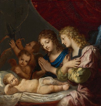 Anges adorant le Christ endormi - Jacques Stella