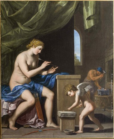 Vulcain forgeant les flèches pour Cupidon, vers 1645 - Jacques Stella