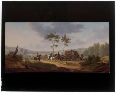 Cavaliers escortant un train de chariots - Jacques Swebach Desfontaines