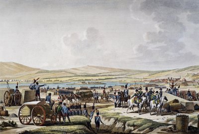 Napoléon visitant les travaux de siège à Dantzig dirigés par le maréchal Lefebvre (9 mai 1807), gravure de François Jacques Dequevauviller, dessin de Jacques François Joseph Swebach-Desfontaines - Jacques Swebach Desfontaines