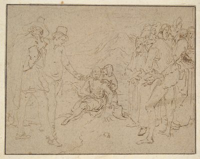 Job sur un tas de fumier, éprouvé par ses amis - Jacques de Gheyn II