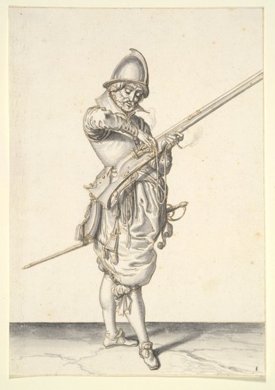 Soldat se préparant à tirer un caliver - Jacques de Gheyn II