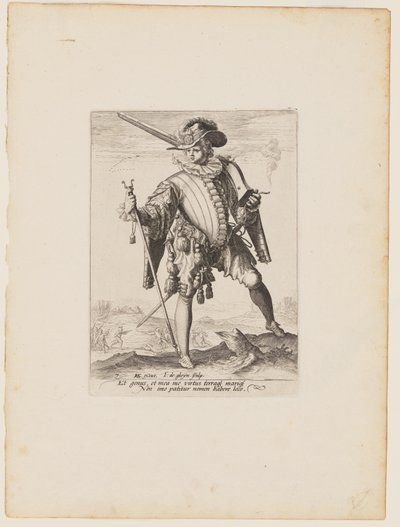 Soldat avec arquebuse, extrait de Officiers et soldats de la garde du corps de l