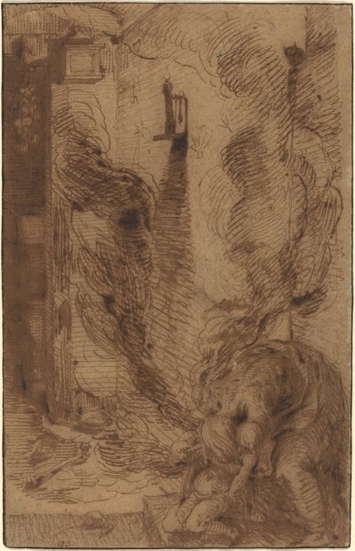 Scène de sorcellerie avec un vampire [recto] - Jacques de Gheyn II