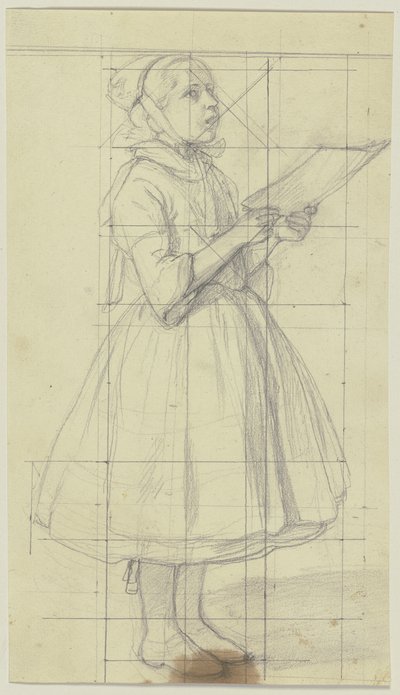 Jeune paysanne chantant - Jakob Becker