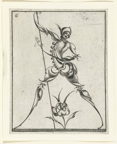 Homme marchant avec un bâton (Ornements de légumineuses pour orfèvres) - Jakob Custos