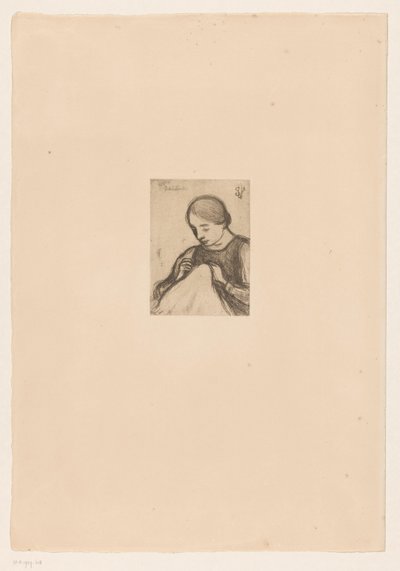 Portrait de Malvina Dedeyn avec ouvrage de couture - Jakob Smits