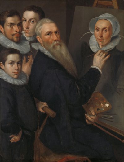 Autoportrait du peintre avec sa famille - Jakob Willemsz. Delff the Elder