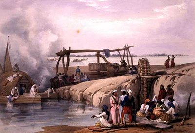 Une scène sur la rivière Sutledge, au Pendjab, tiré de 