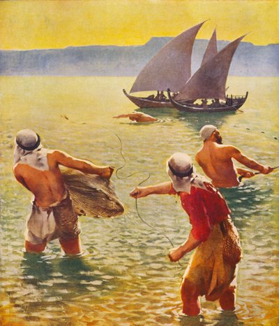 Terre Sainte : Pêche dans le lac de Galilée - James (after) Clark