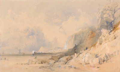 Figures sur un chemin de falaise près de Douvres - James Baker Pyne