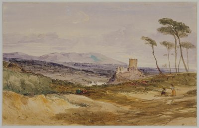 Paysage avec château et personnages - James Baker Pyne