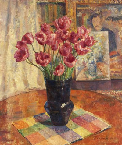 Tulipes dans un bol bleu - James Bolivar Manson