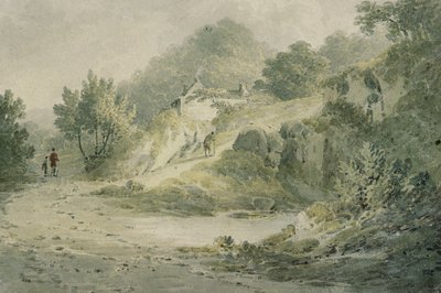 Vue près de Halifax. Un chemin avec une chaumière sur une pente - James Bourne