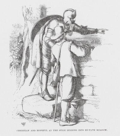 Chrétien et Espoir au style menant à By-Path Meadow - James Dawson Watson