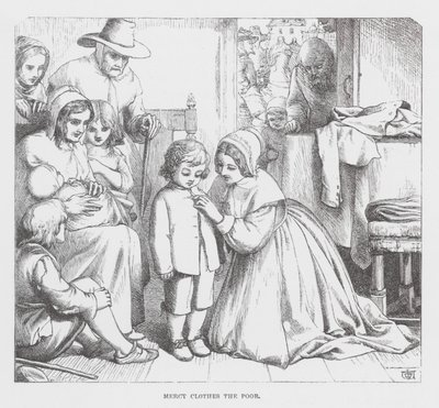 La Miséricorde habille les pauvres (gravure) - James Dawson Watson