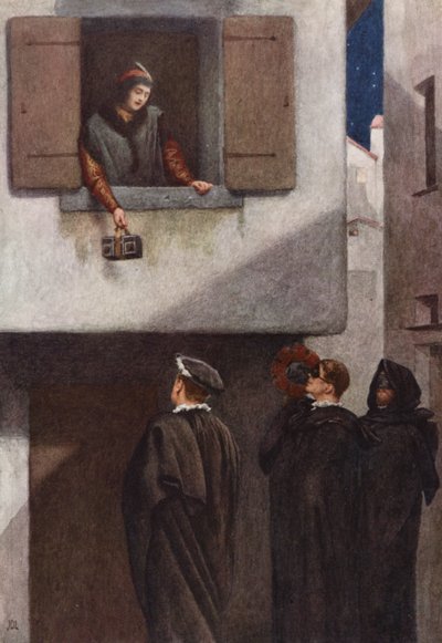 Le Marchand de Venise de Shakespeare : Jessica, Lorenzo, Gratiano et Salarino - James Dromgole Linton