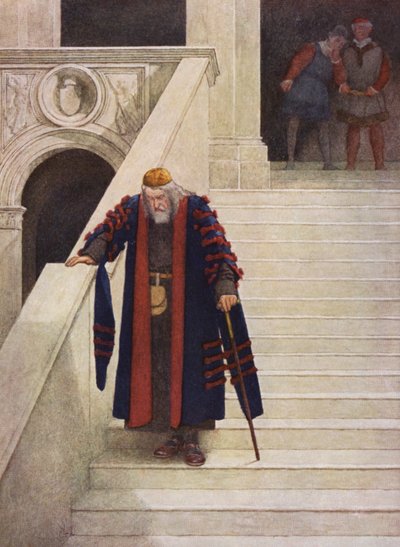 Le Marchand de Venise de Shakespeare : Shylock quittant le Palais Ducal - James Dromgole Linton