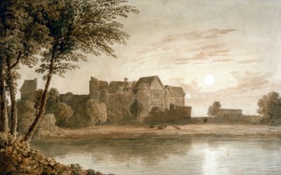 Allington Castle, près de Maidstone, clair de lune - James Duffield Harding