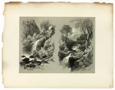 Lady Fall, Vale of Heath, et Fall on the Brent, de Picturesque Selections - James Duffield Harding