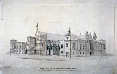 Suggestions pour des modifications aux bâtiments adjacents à Westminster Hall, Londres, vers 1825 - James Duffield Harding