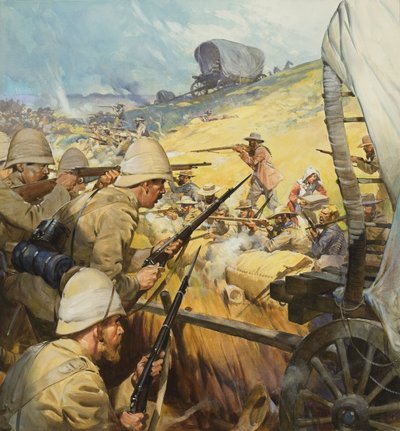 Escarmouche de la guerre des Boers (gouache sur papier) - James Edwin McConnell