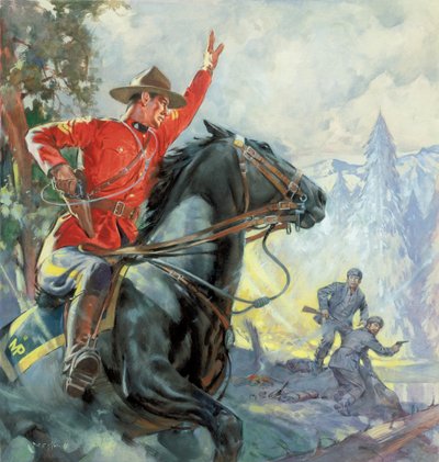 Police montée canadienne (gouache sur papier) - James Edwin McConnell