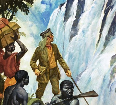 David Livingstone découvre les chutes Victoria - James Edwin McConnell