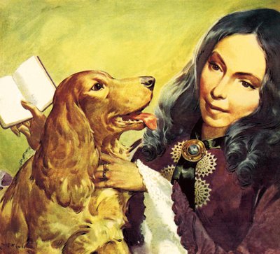 Elizabeth Barrett Browning et son cocker Flush - James Edwin McConnell