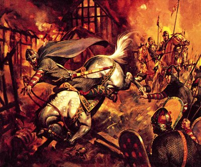 Les chevaux célèbres dans la réalité et la fiction : La mort de Guillaume le Conquérant (lithographie couleur) - James Edwin McConnell