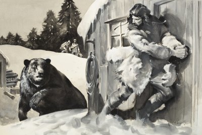 Ours Grizzly (gouache sur papier) - James Edwin McConnell